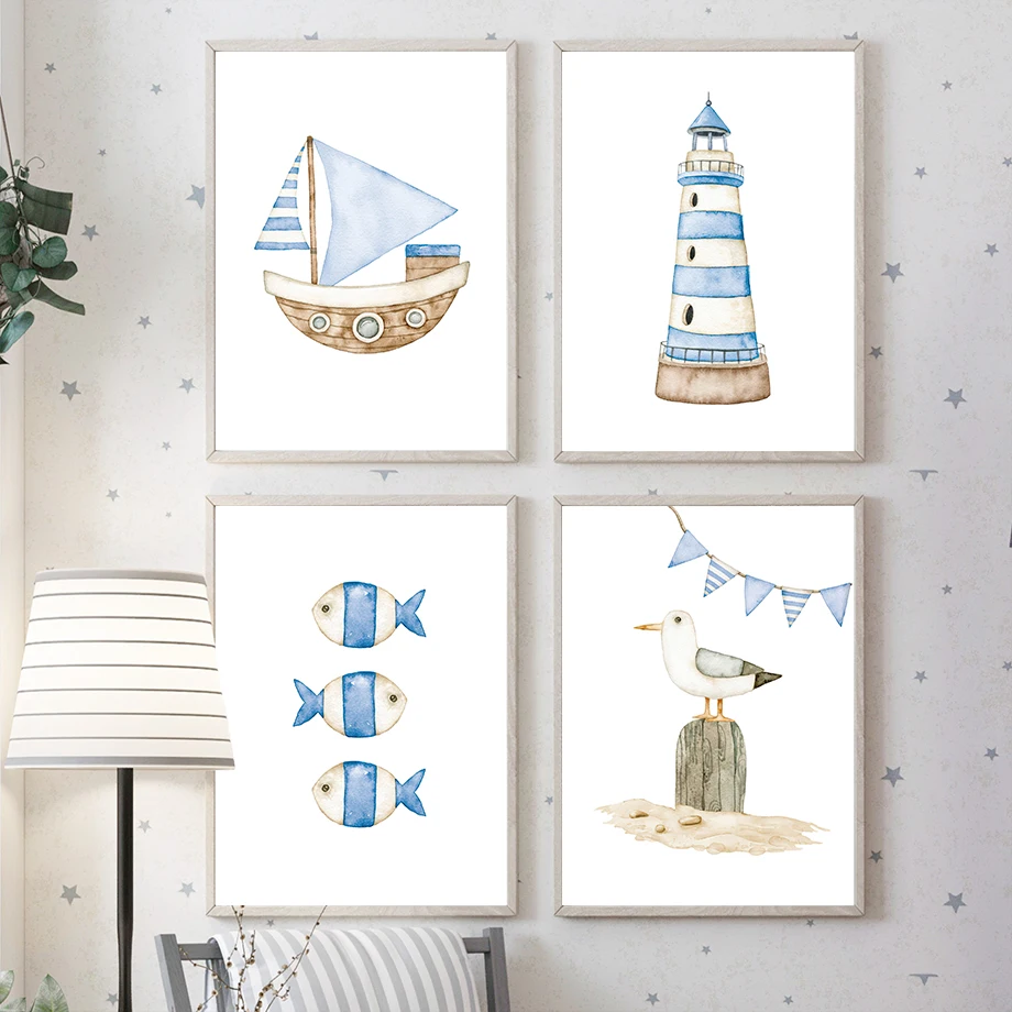 Baby Nursery Pictures - Постеры и принты с изображением парусной