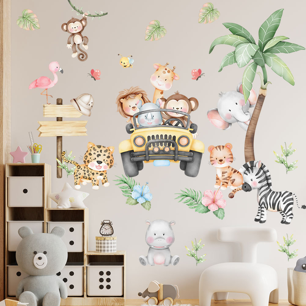 Baby Zoo Nursery - Детская комната мультфильм слон жираф дерево