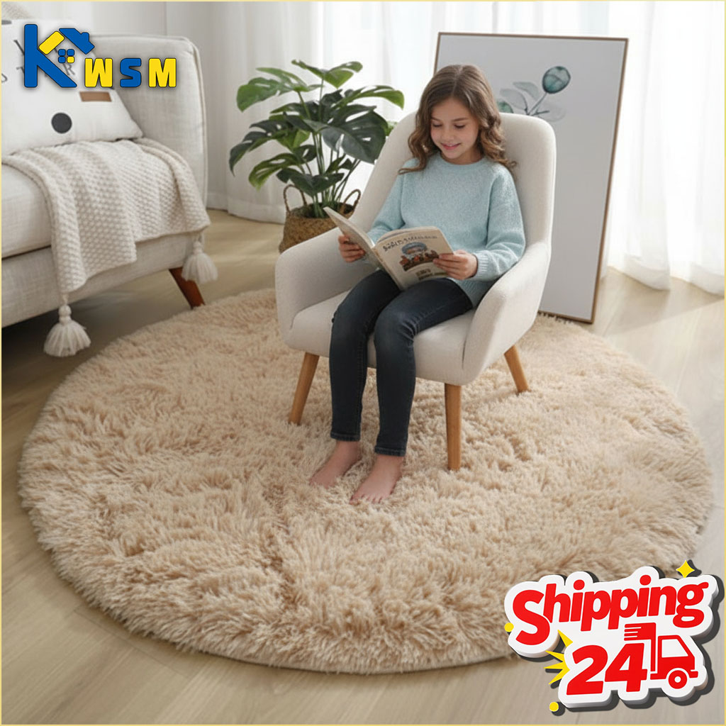 Baby Nursery Mat - Супермягкий пушистый круглый ковер, плюшевый ковер