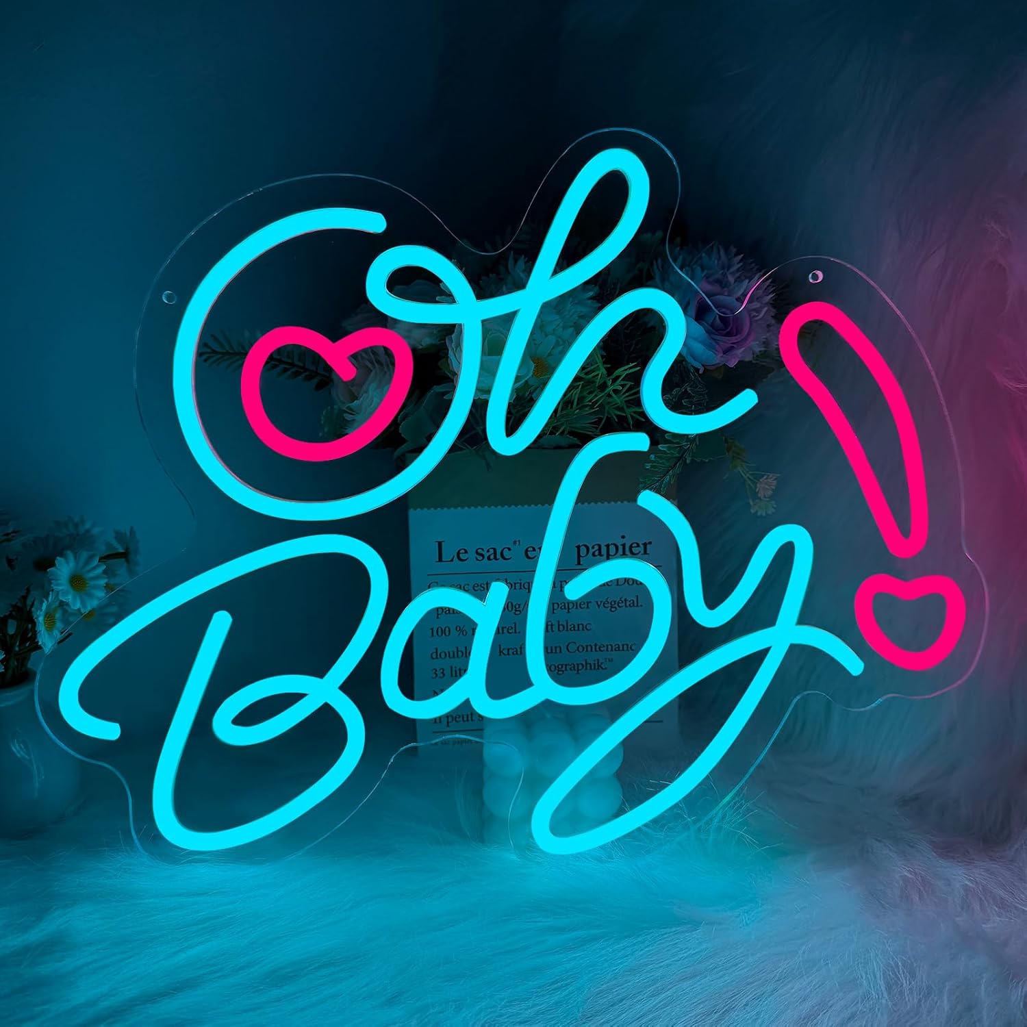 Baby Nursery Wall Lights - Неоновая LED-вывеска «Oh Baby Heart» с