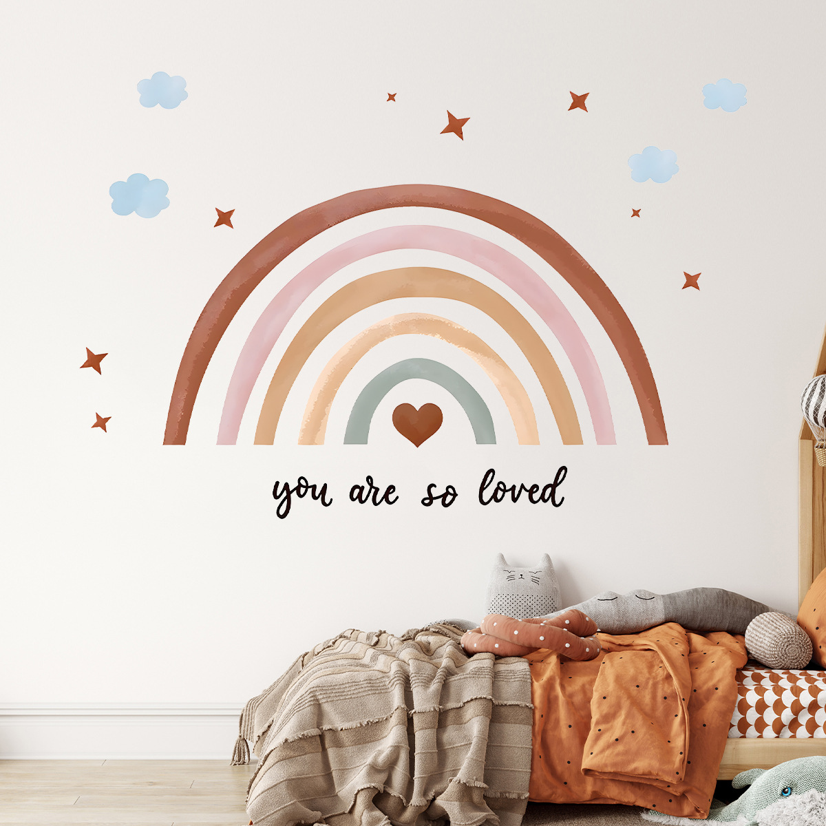 Baby Nursery Wallpaper Girl - Бохо Радужная наклейка на стену, обои