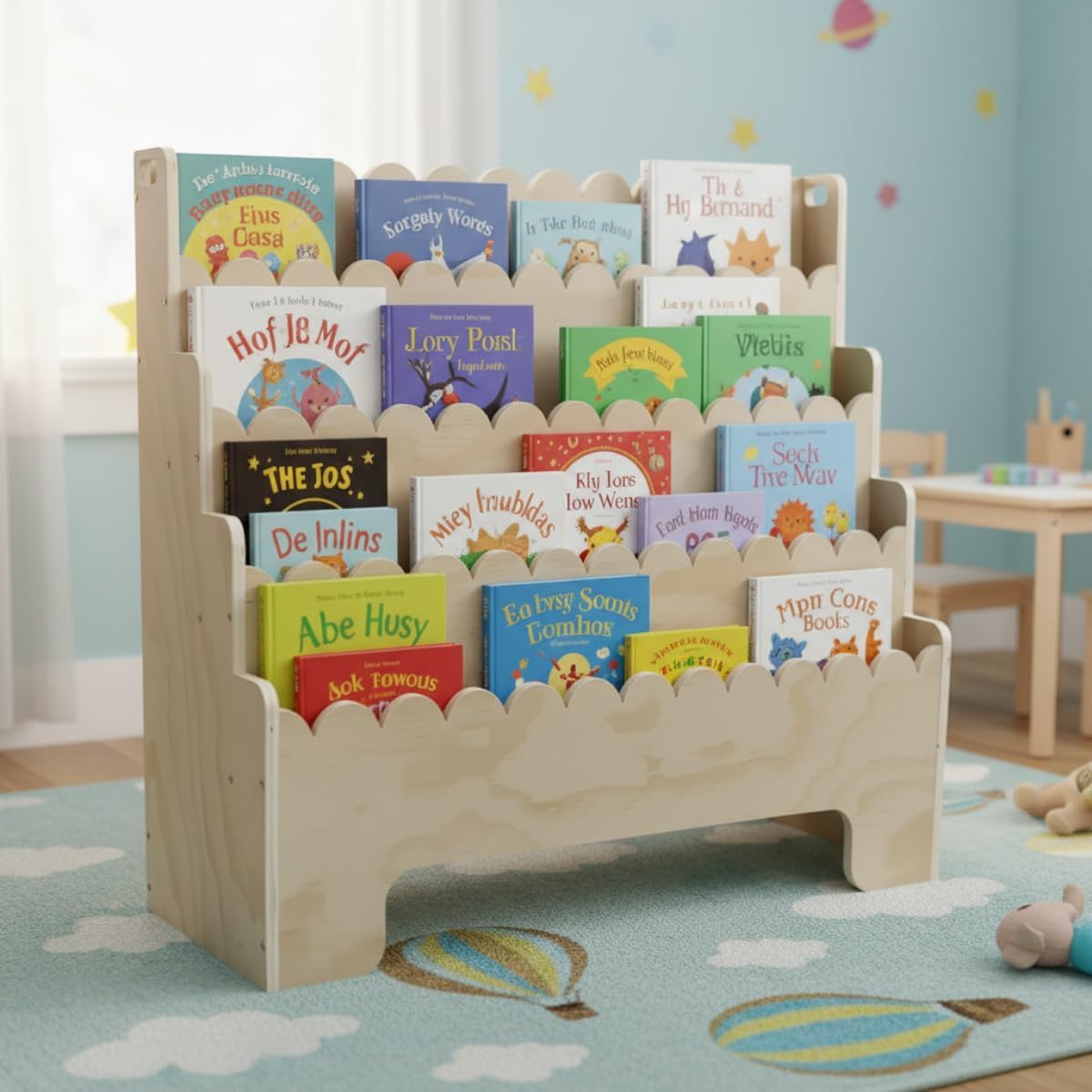Baby Nursery Books - Детская книжная полка на 4 яруса,