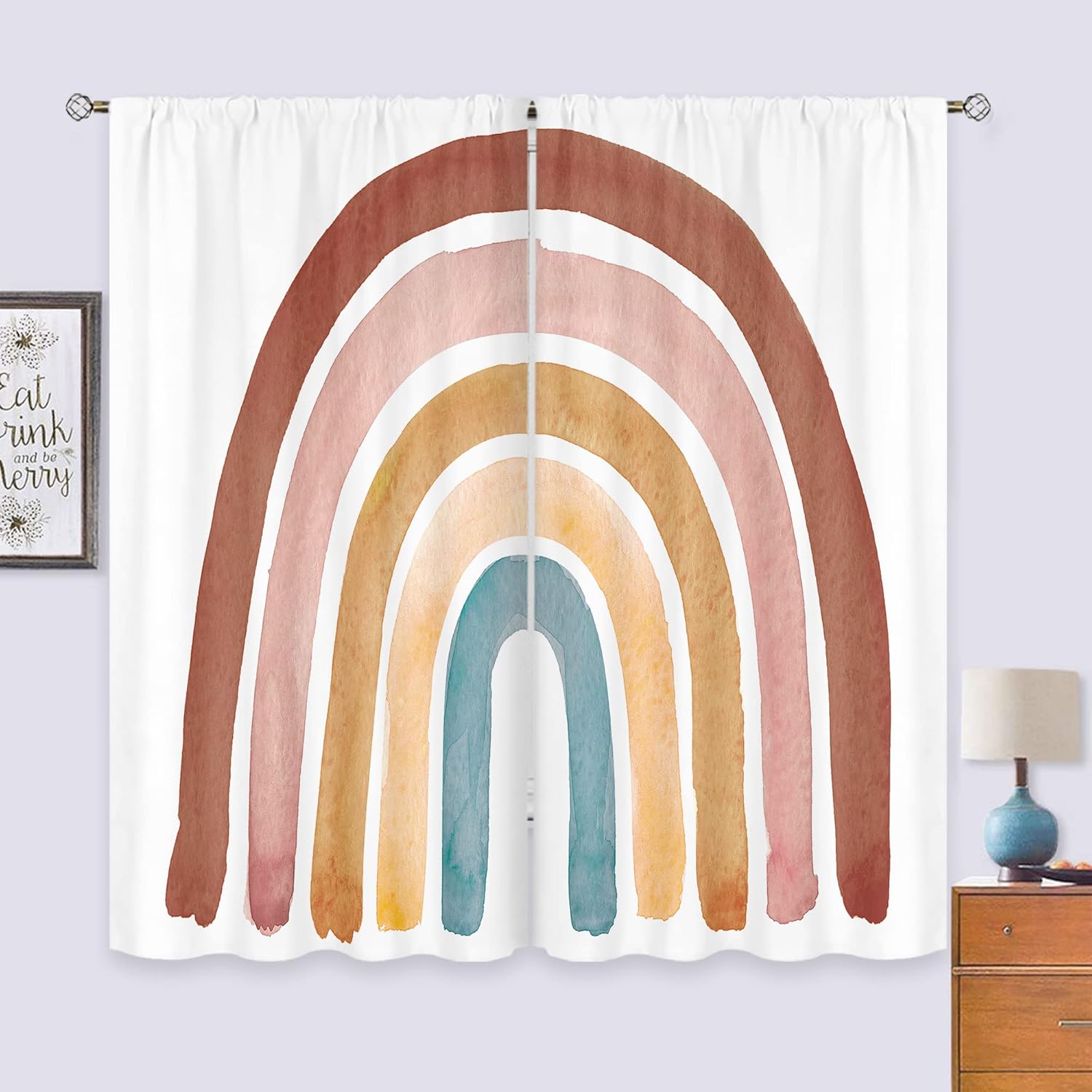 Baby Nursery Vintage Decor - Детские радужные шторы в стиле бохо