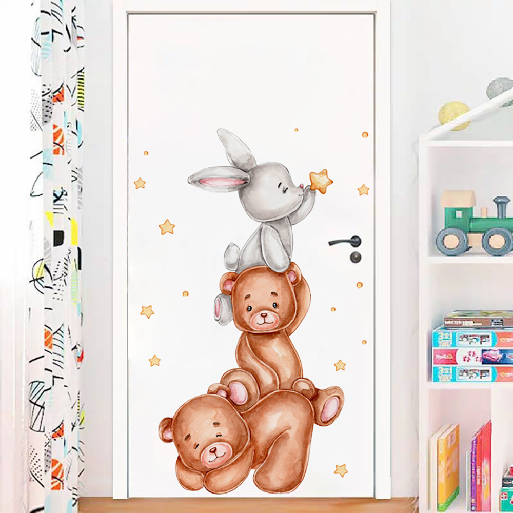 Baby Nursery Wallpaper Girl - Милые наклейки в виде зайчиков на