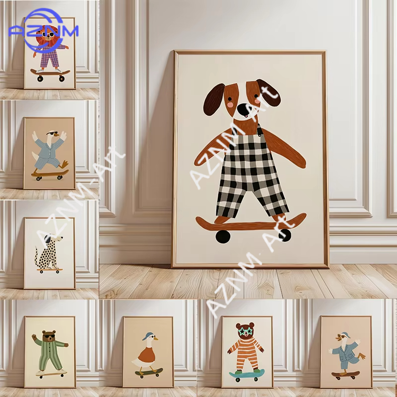 Baby Nursery Artwork - 1 шт. Забавный постер с животными