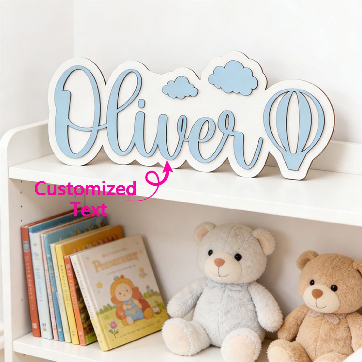Baby Nursery Artwork - Персонализированная табличка для комнаты с воздушным