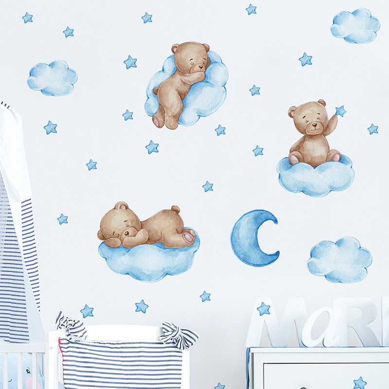 Baby Nursery Wallpaper Girl - Наклейки на стену с мультяшным синим