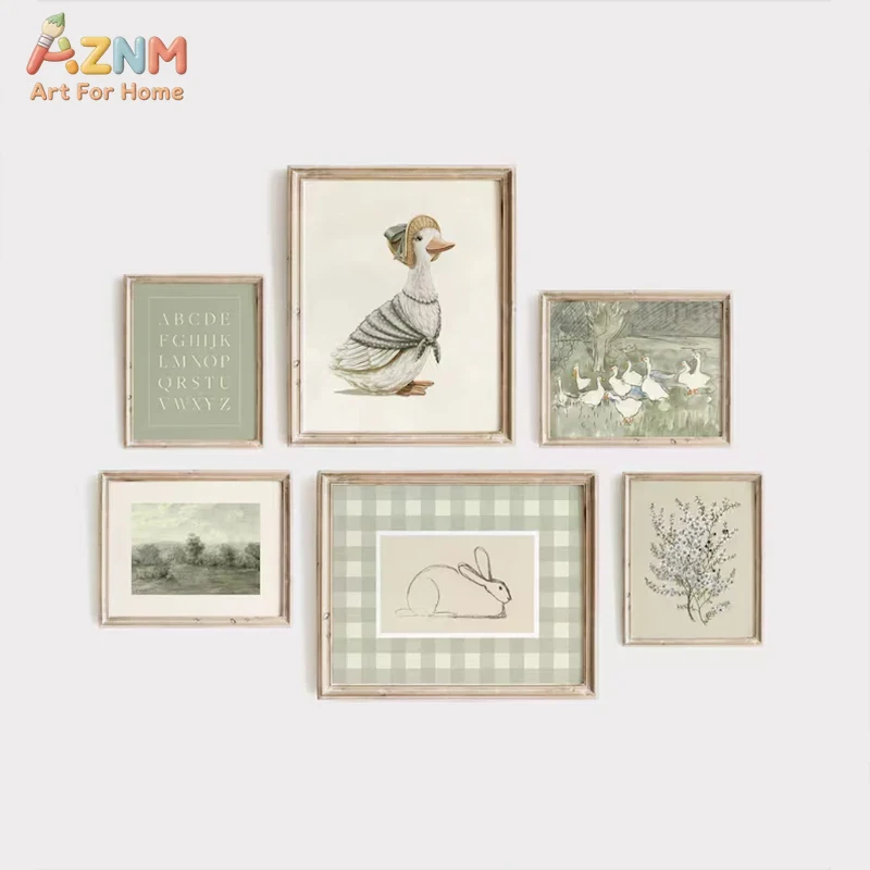 Baby Nursery Vintage Decor - Винтажный холст с изображением Питера Кролика