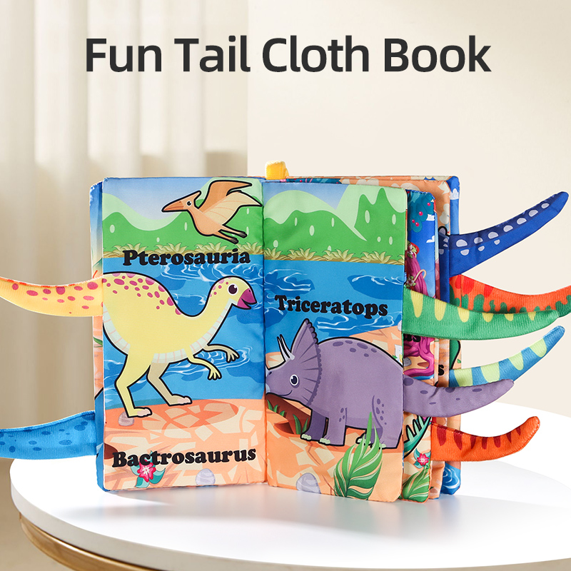 Baby Nursery Books - Детская тканевая книга, 6-страничная серия динозавров,