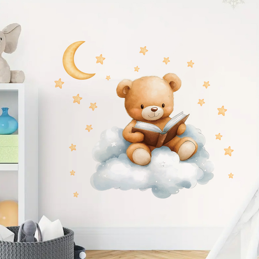 Милые наклейки на стену с медв – обзор и цена Baby Nursery Wallpaper Girl