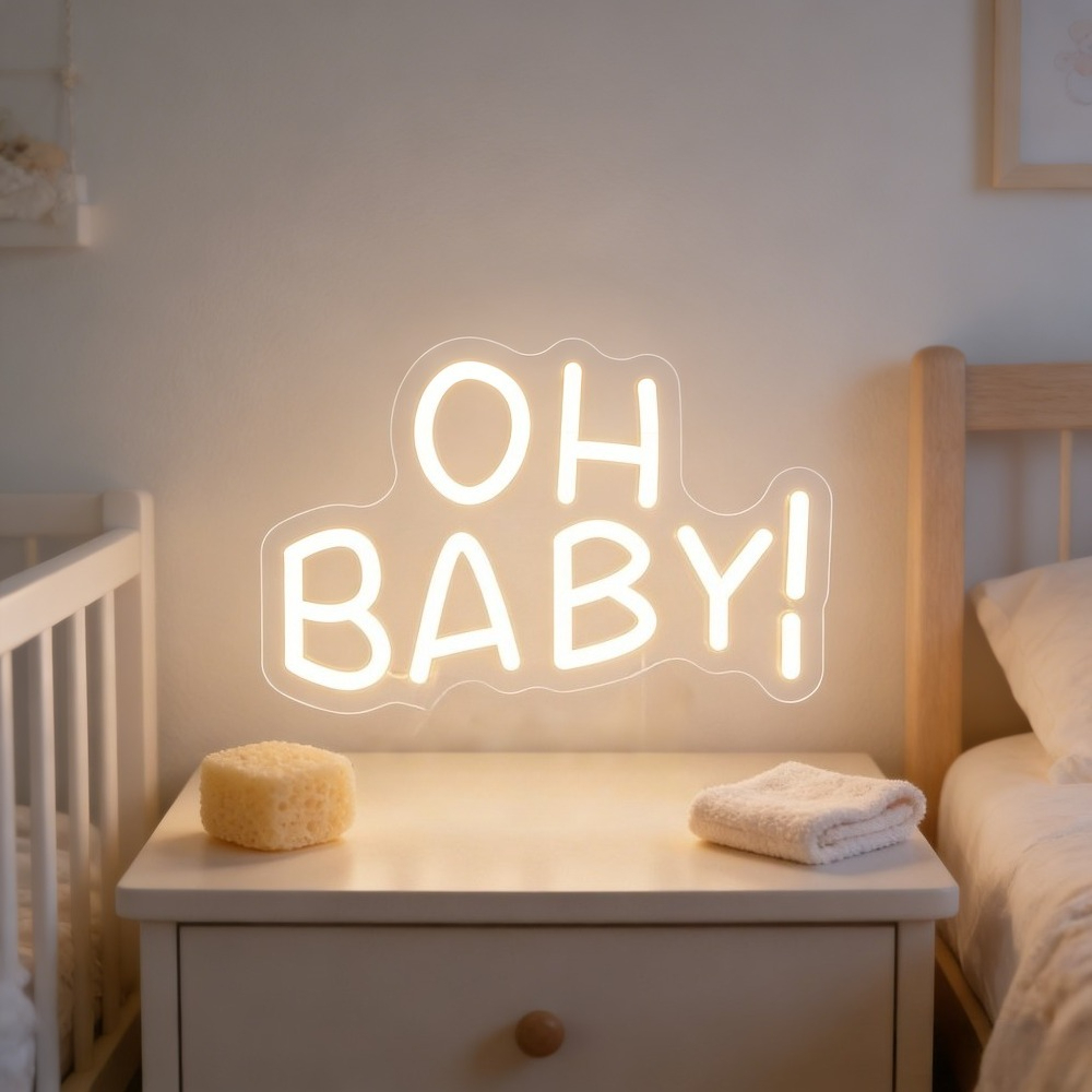 Неоновая вывеска OH BABY для д – обзор и цена Baby Nursery Wall Lights