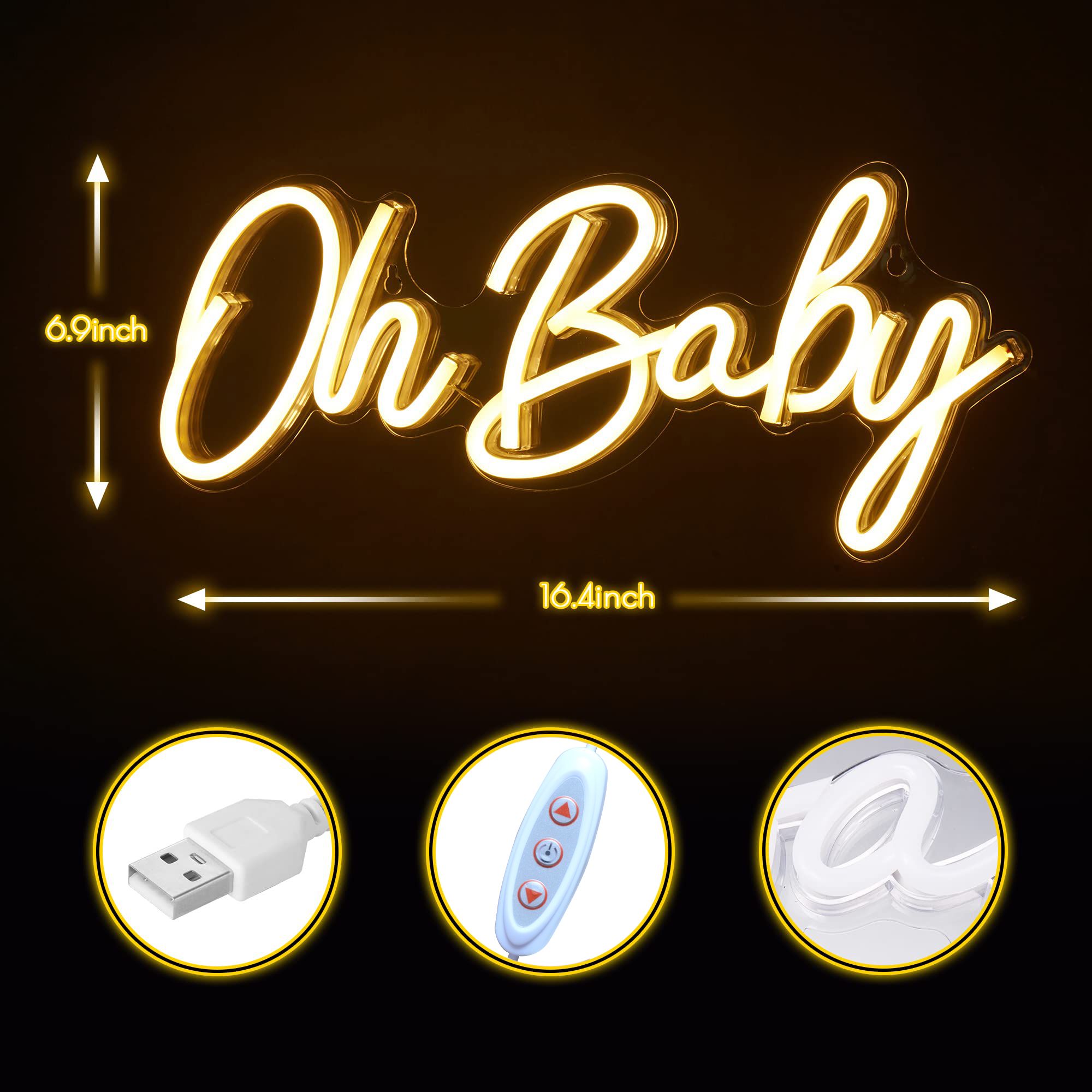 Неоновая вывеска «Oh Baby» с U – обзор и цена Baby Nursery Wall Lights