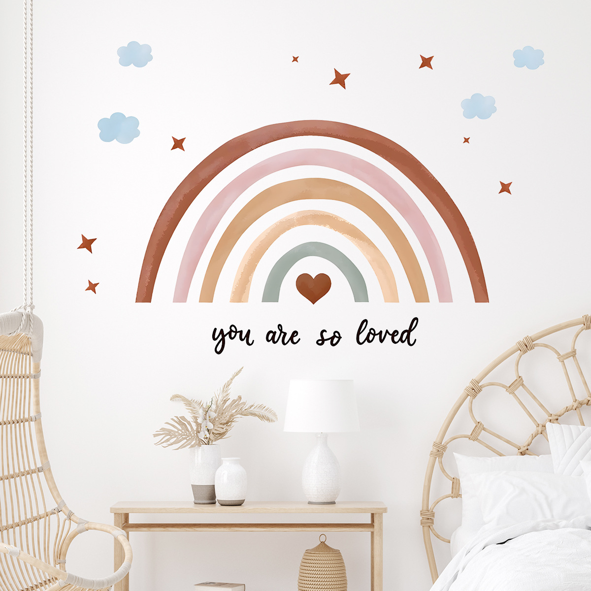 Бохо Радужная наклейка на стен – обзор и цена Baby Nursery Wallpaper Girl